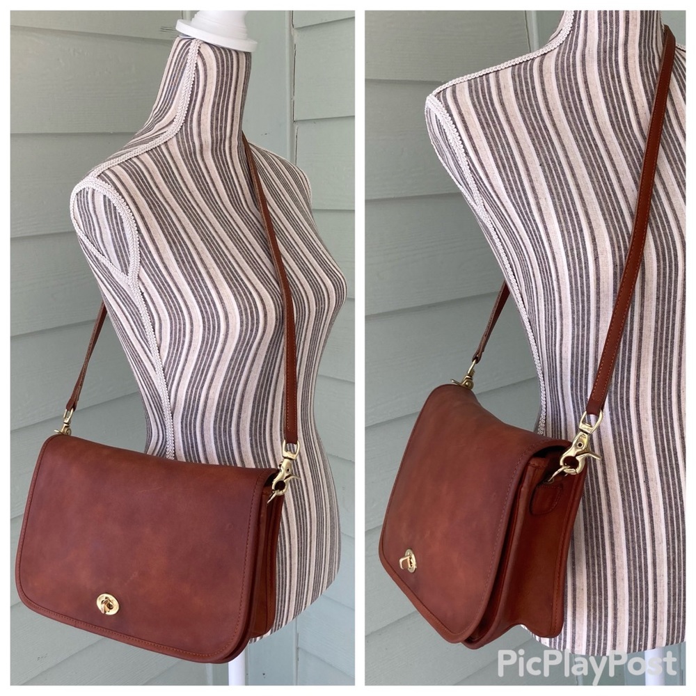 Vintage 70’s NYC Coach Convertible Clutch # 9635 in British Tan Leather